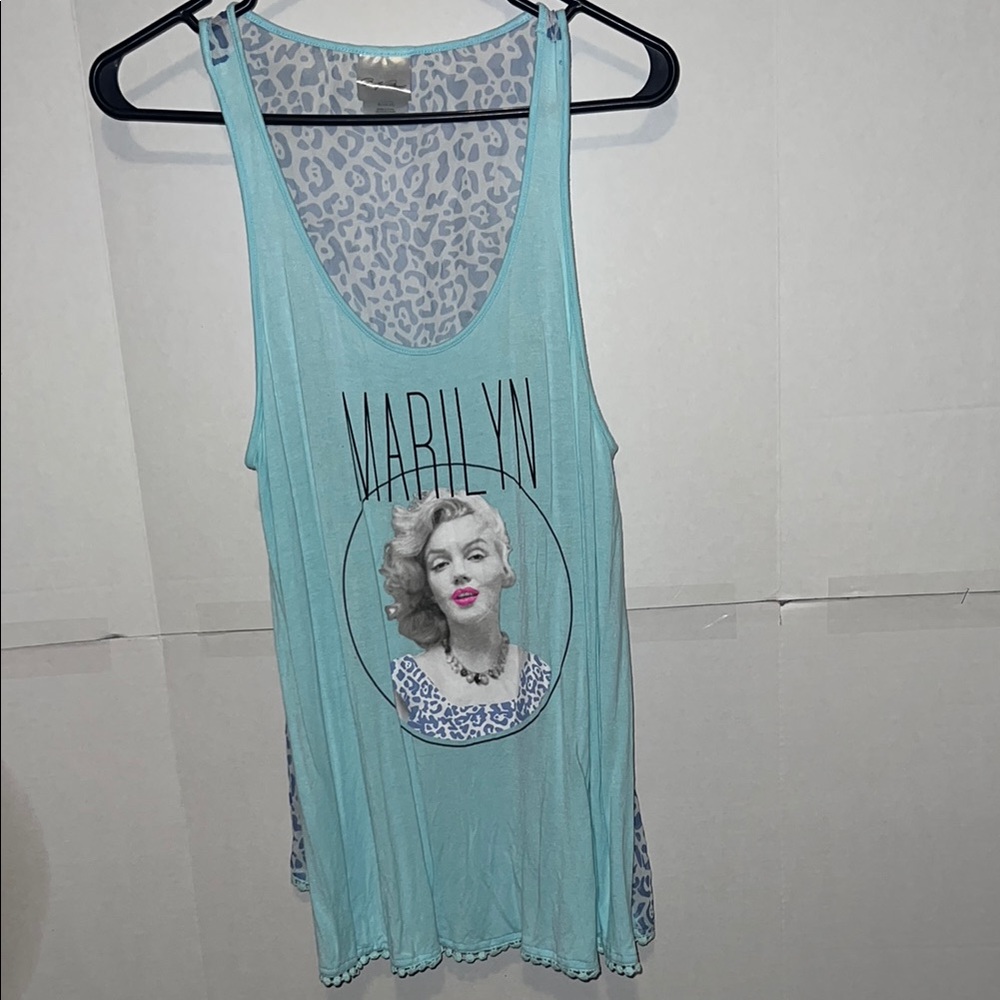 Marilyn Monroe Graphic Tank Top - Light Blue